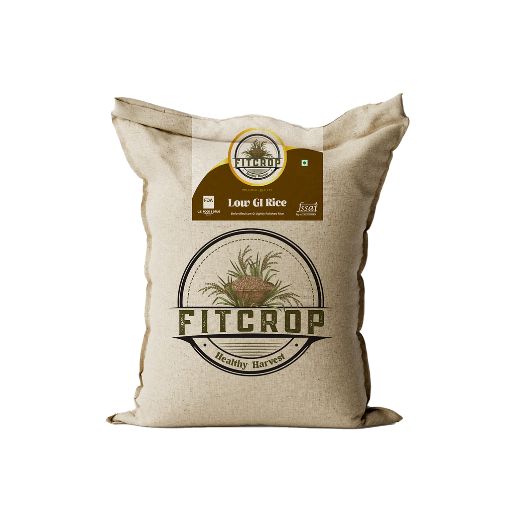 FitCrop Low GI Rice Bulk Pack 19 kg | NABL Lab-Certified GI Below 55 | Best Value Diabetic Rice | Buy Healthy Rice in Bulk India
