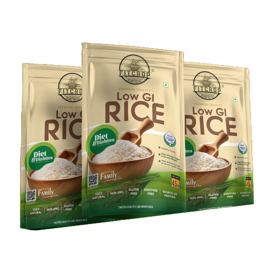 Long Rice Gi Tag Low GI Minimally Polished Rice | GI Below 55 | FitCrop